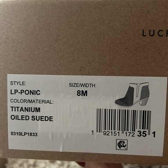 LUCKY BRAND Ponic titanium Suede Bootie 8 NWT grey - Picture 6 of 6